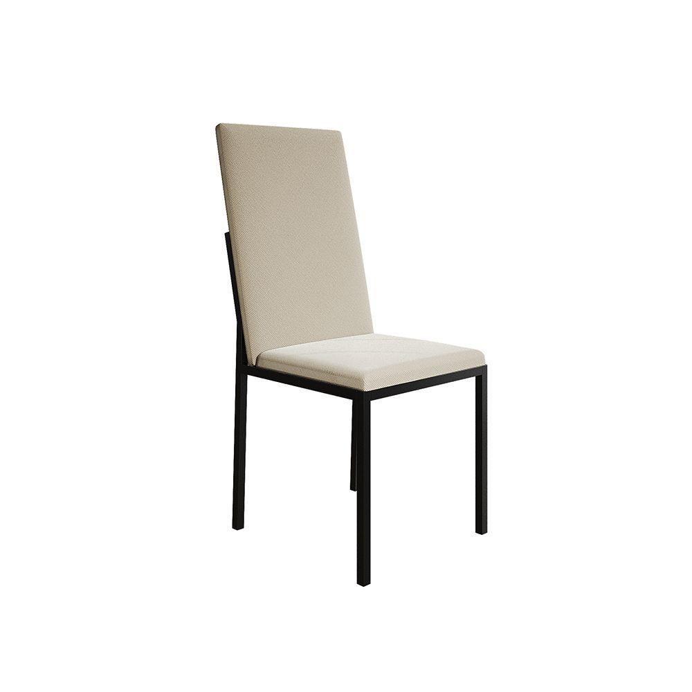 Conjunto De Jantar Mesa Mônaco Premium 90Cm Imbuia Com 4 Cadeiras Estofadas Bege - Cor: Preto - 5