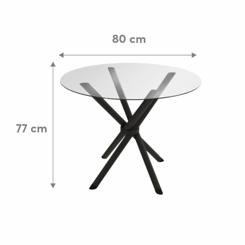 Conjunto Mesa Redonda Verona Com Tampo Vidro E 4 Cadeiras Bm Tubulares - 6