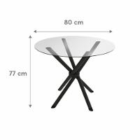 Conjunto Mesa Redonda Verona Com Tampo Vidro E 4 Cadeiras Bm Tubulares - 6