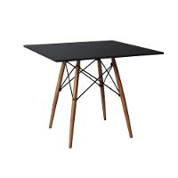 Conjunto De Mesa Eiffel Quadrado Tampo De Madeira 90Cm Preto Com 4 Cadeiras Katrina Preto - 7