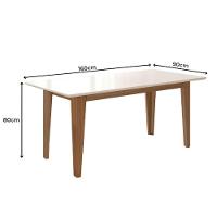 Conjunto Sala De Jantar Mesa Liz 6 Cadeiras Jade Poliman Carvalho Com Off White - 5