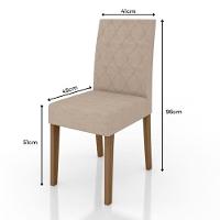 Conjunto Sala De Jantar Mesa Liz 6 Cadeiras Jade Poliman Carvalho Com Off White - 8