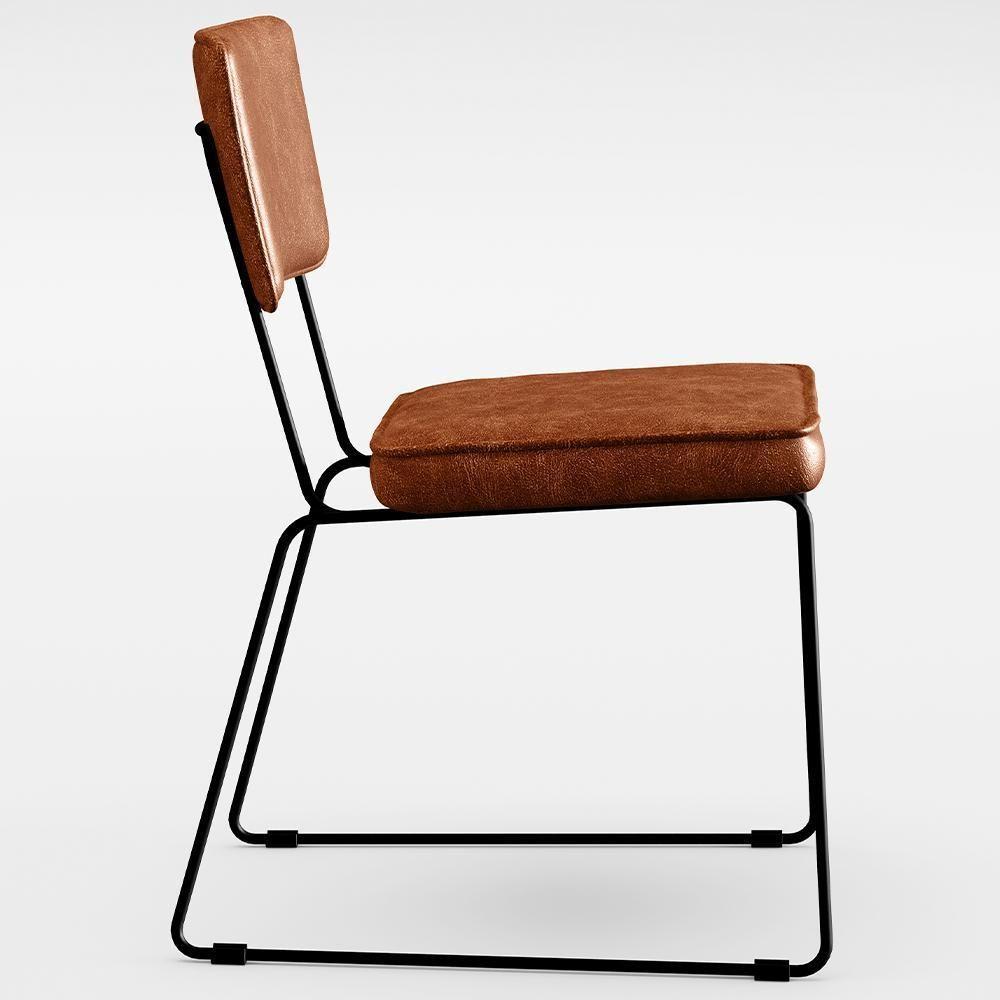 Mesa De Jantar 160cm Off White Nature Com 6 Cadeiras Camel - 4