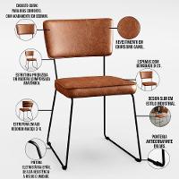 Mesa De Jantar 160cm Off White Nature Com 6 Cadeiras Camel - 44