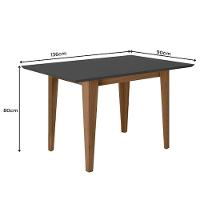 Conjunto Sala De Jantar Mesa Kate 4 Cadeiras Jade Poliman Carvalho Com Grafite - 7