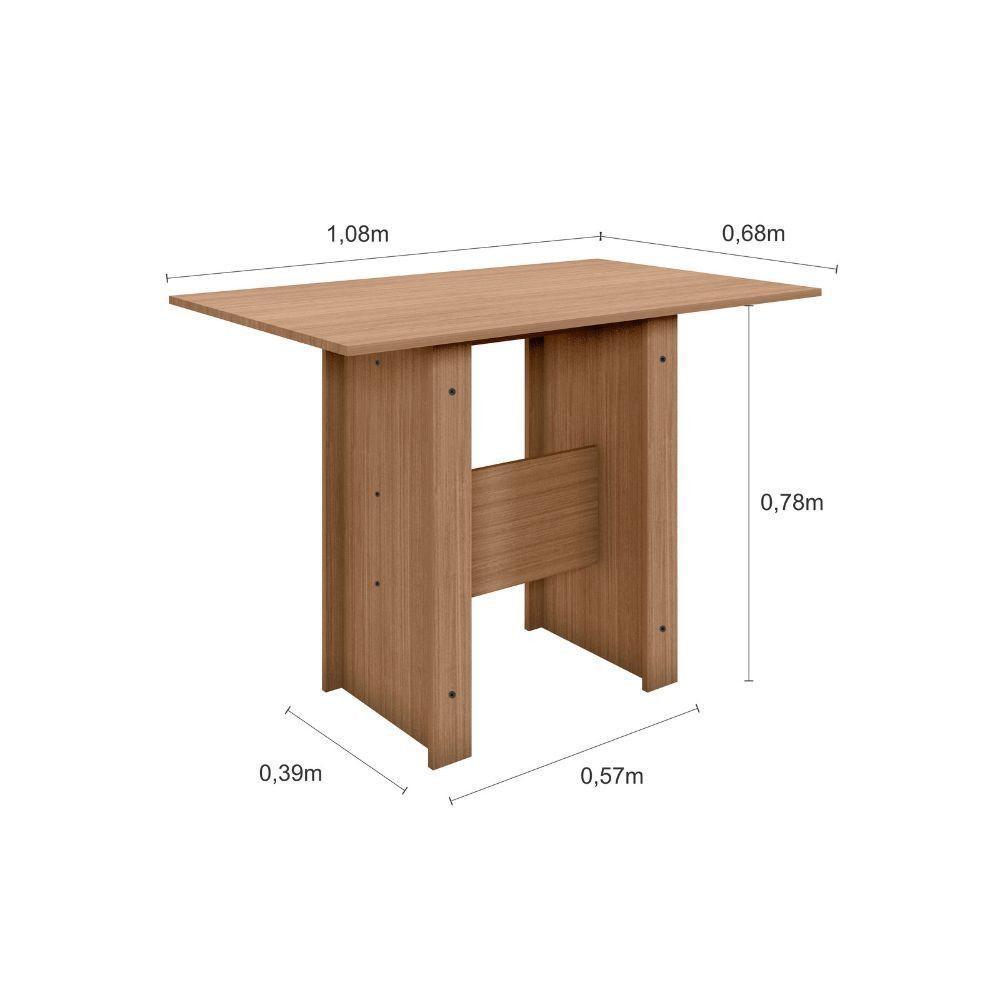 Conjunto Mesa De Jantar 4 Lugares Milano Carvalho Com Preto - 2