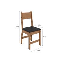 Conjunto Mesa De Jantar 4 Lugares Milano Carvalho Com Preto - 3