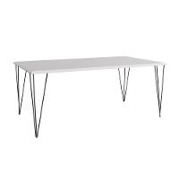 Jogo De Mesa Elen Retangular Tampo De Madeira 140X80Cm Branco Com 4 Cadeiras Katrina Cobreo R