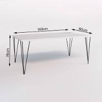 Jogo De Mesa Elen Retangular Tampo De Madeira 140X80Cm Branco Com 4 Cadeiras Katrina Cobreo R - 5