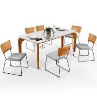 Mesa Capri 160cm Off White Com 6 Cadeiras B05 WhiCinza - 1