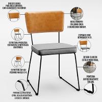 Mesa Capri 160cm Off White Com 6 Cadeiras B05 WhiCinza - 8