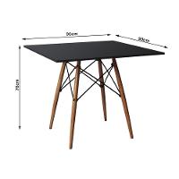 Jogo De Mesa Eiffel Quadrado Tampo De Madeira 90Cm Preto Com 4 Cadeiras Katrina Vermelhao Beg - 3