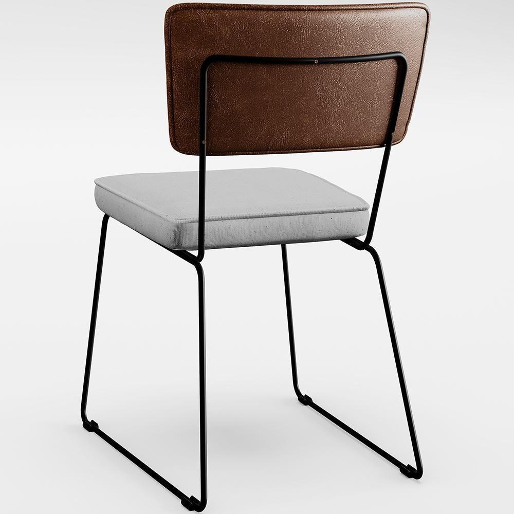 Mesa Capri 160cm Off White Com 6 Cadeiras B05 Marrom Cinza - 2