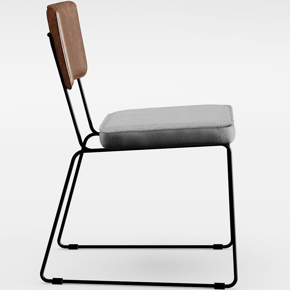 Mesa Capri 160cm Off White Com 6 Cadeiras B05 Marrom Cinza - 4