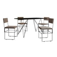 Mesa Jantar Preta Com 4 Cadeiras Vitória Bege E Preta Marrom - 6