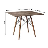 Conjunto De Mesa Eiffel Quadrado Tampo De Madeira 90Cm Amêndoa Com 4 Cadeiras Katrina Azul Turquesa - 3
