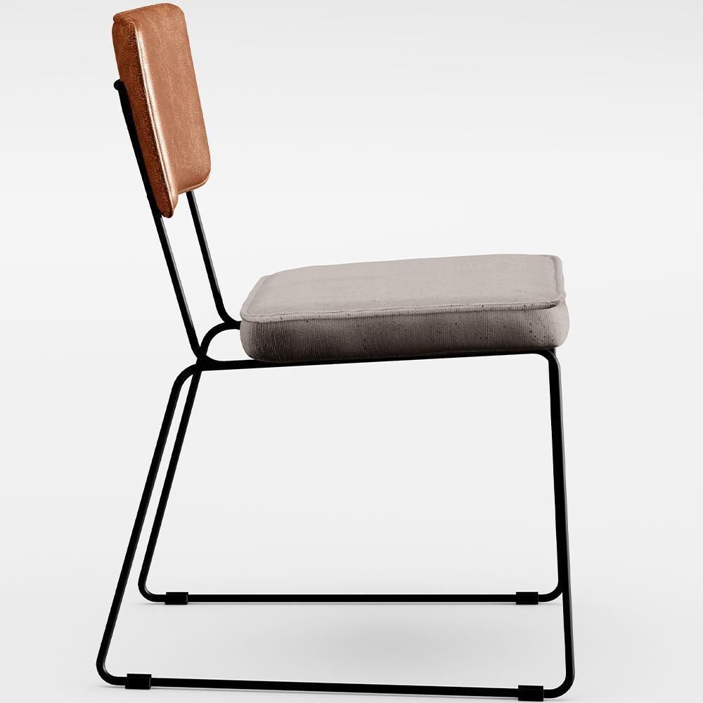 Mesa Capri 160cm Off White Nature Com 6 Cadeiras Camel Bege - 4