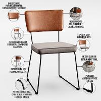 Mesa Capri 160cm Off White Nature Com 6 Cadeiras Camel Bege - 8