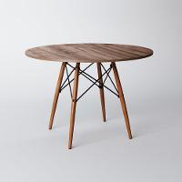 Conjunto De Mesa De Jantar Redonda 110Cm Tampo De Madeira Amêndoa Com 4 Cadeiras Pretas - 5
