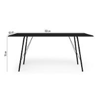 Mesa Jantar Paraty 150Cm Tampo Preto Com Cadeiras 6 Cadeiras Angra Estofadas Preta E Marrom - Preto - 3