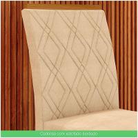 Conjunto 6 Cadeiras Estofadas Lupita Casa 812 Nature Linho - 6