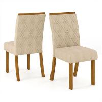 Conjunto 6 Cadeiras Estofadas Lupita Casa 812 Nature Linho - 7