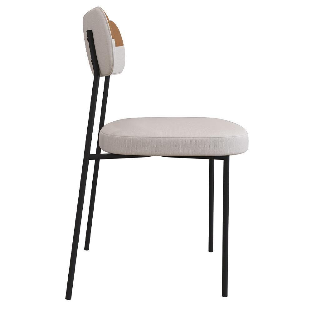 Mesa Jantar Capri 160cm Off White 6 Cadeiras Bege Caramelo - 4