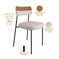 Mesa Jantar Capri 160cm Off White 6 Cadeiras Bege Caramelo - 8