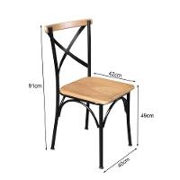 Conjunto Jantar Industrial Mesa Felícia 160X80 Com 6 Cadeiras Paris Base Alumínio - Natural - Marrom - 9