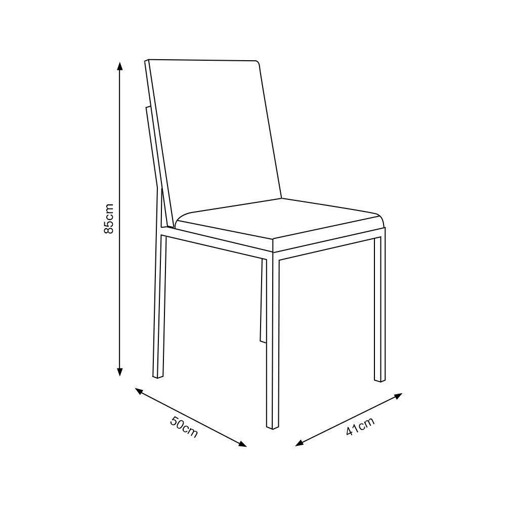 Conjunto De Jantar Mesa Mônaco 90Cm Tampo Preto Com 4 Cadeiras Estofadas Marrom - Cor: Preto - 2