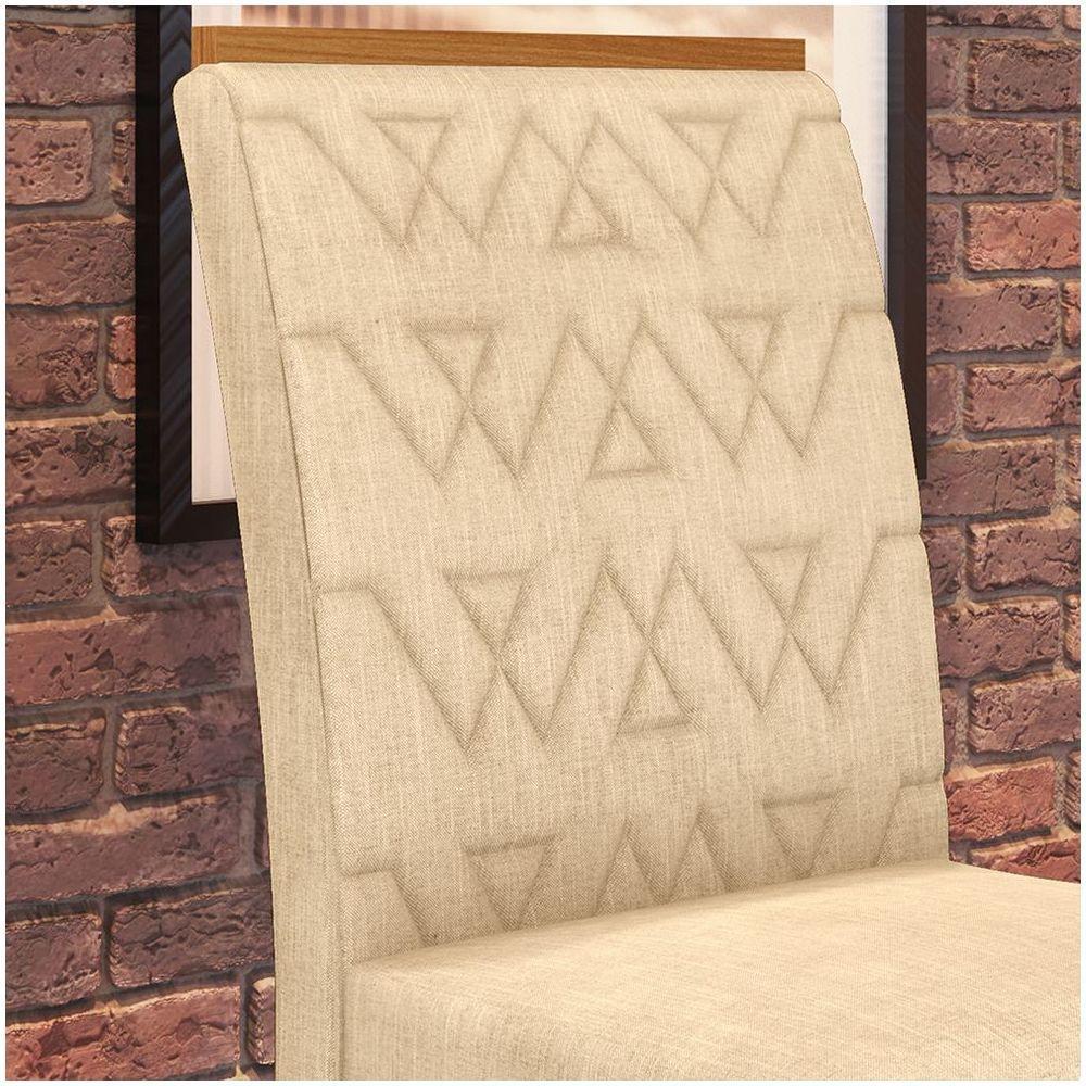 Conjunto 6 Cadeiras Estofadas Juanita Casa 812 Nature Linho - 6