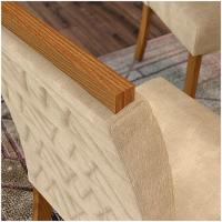 Conjunto 6 Cadeiras Estofadas Juanita Casa 812 Nature Linho - 5