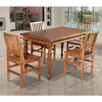 Conj Jantar Mesaça Rústica Franscisca 140X80 4 Cad Ripad Confort Castanho - Marrom - 1