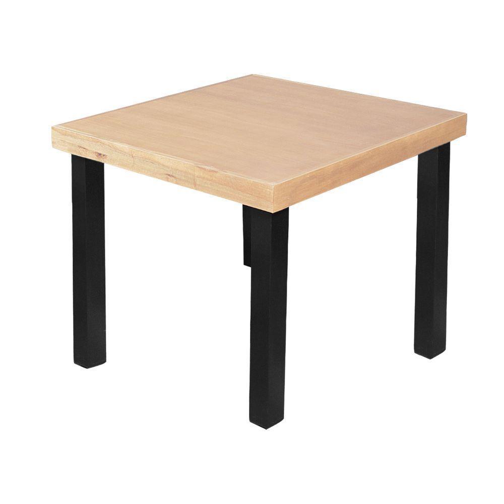 Mesa Jantar Catarina Quadrada 1M Com 4 Cadeiras Confort Ripada - Natural - Marrom - 5