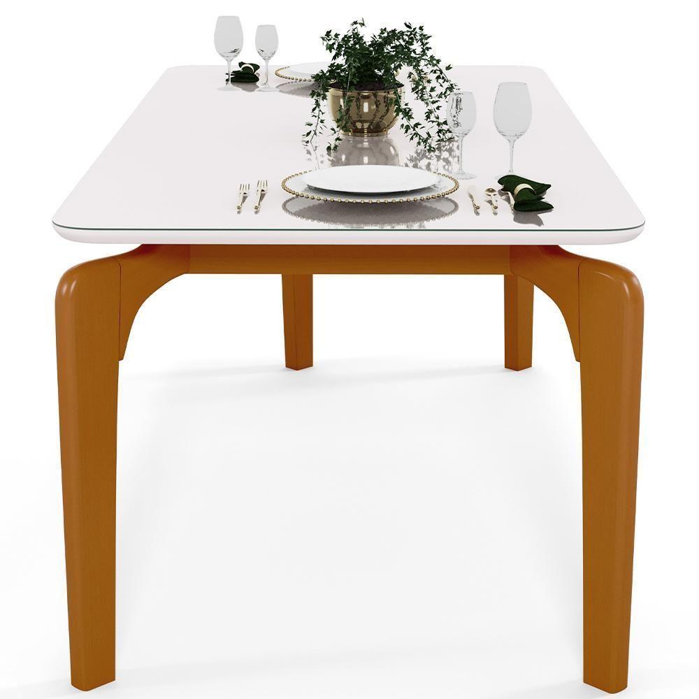 Mesa Capri 160cm Off White Com 6 Cadeiras B05 Marrom Chumbo - 3