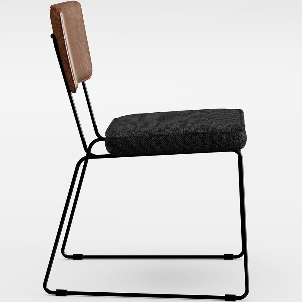 Mesa Capri 160cm Off White Com 6 Cadeiras B05 Marrom Chumbo - 4