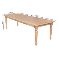 Conjunto Jantar Mesa Franscisca 270X100 Com 10 Cadeiras Ripada Confort Natural - Marrom