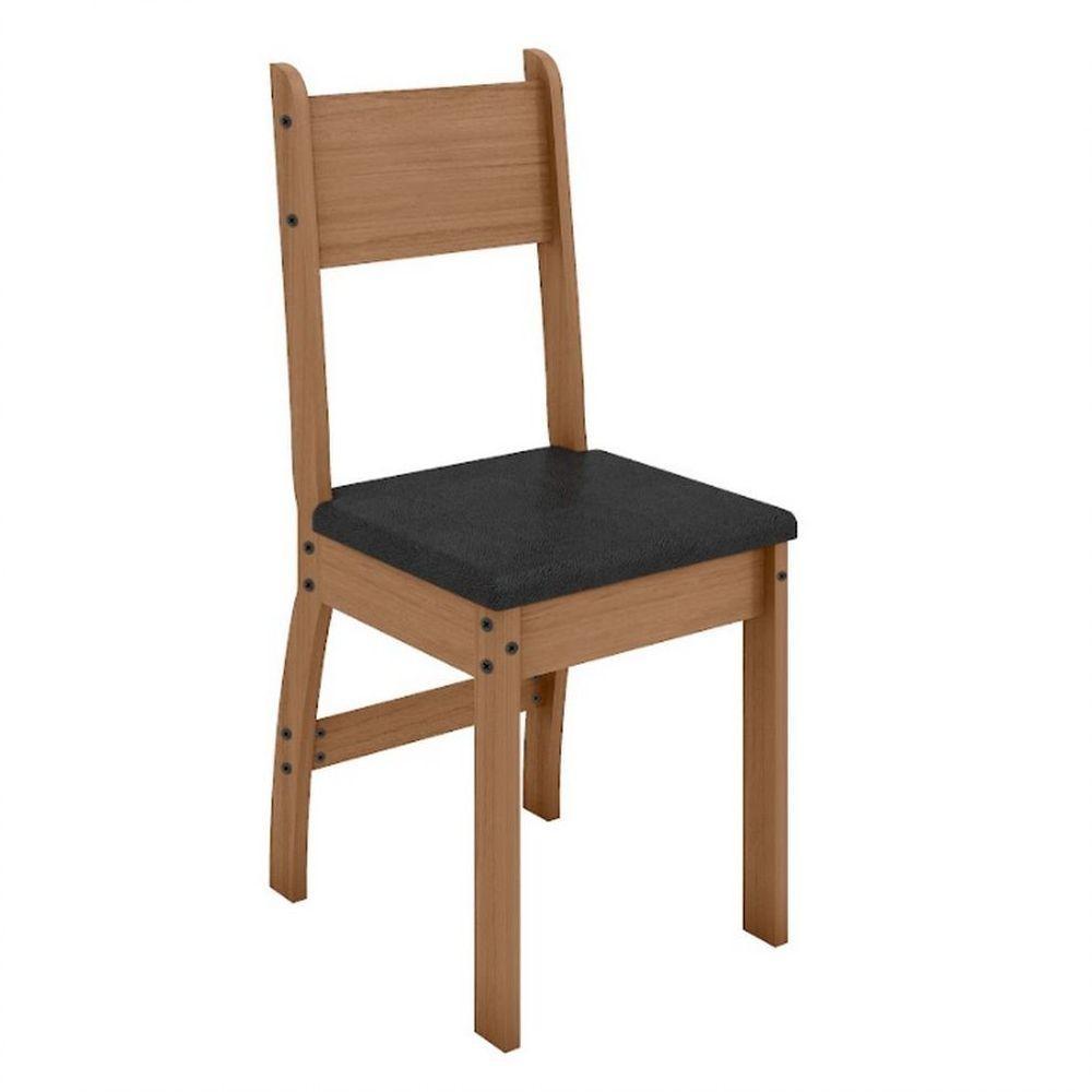 Conjunto Mesa De Jantar 6 Lugares Milano Carvalho Com Preto - 3