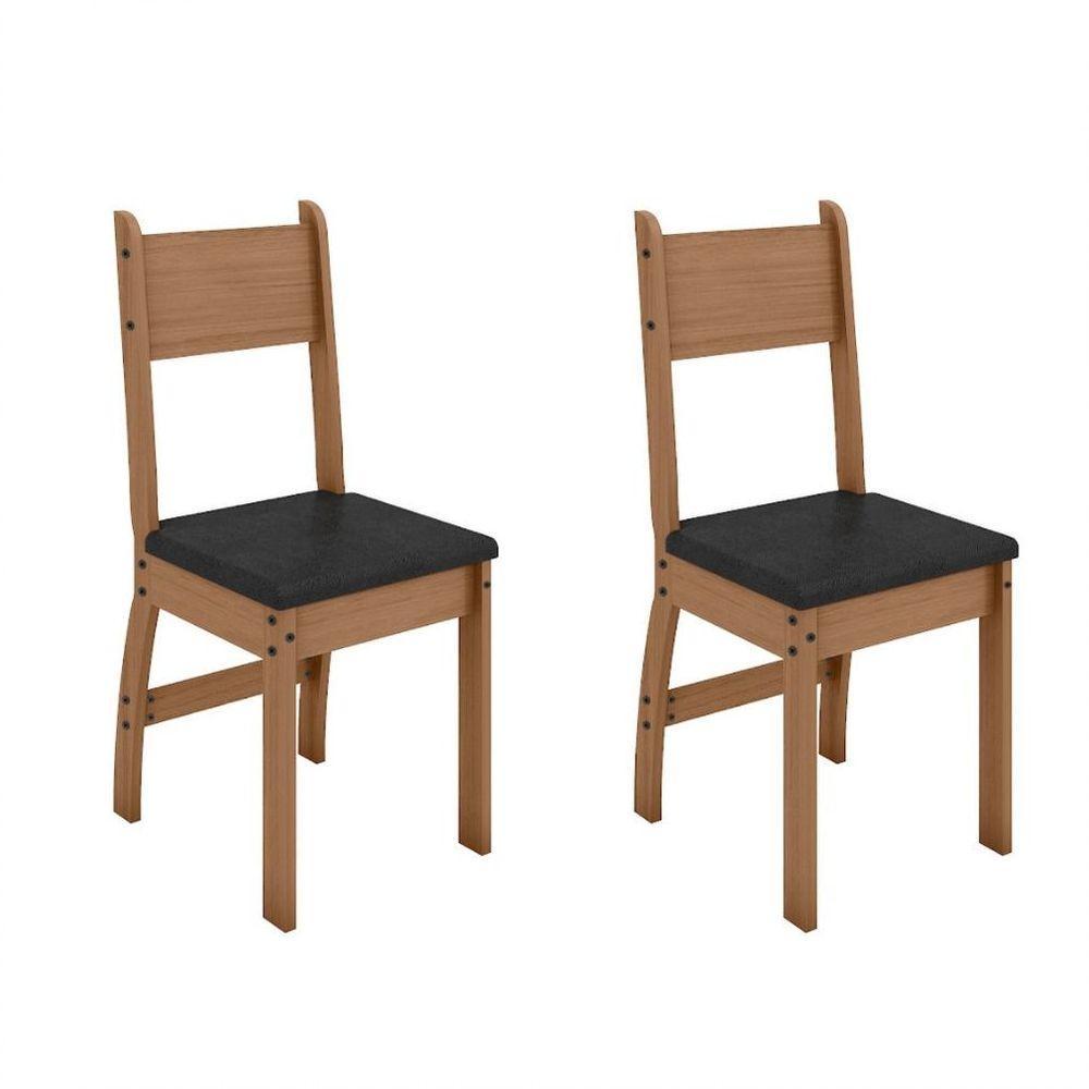 Conjunto Mesa De Jantar 6 Lugares Milano Carvalho Com Preto - 4