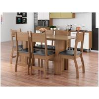 Conjunto Mesa De Jantar 6 Lugares Milano Carvalho Com Preto - 7