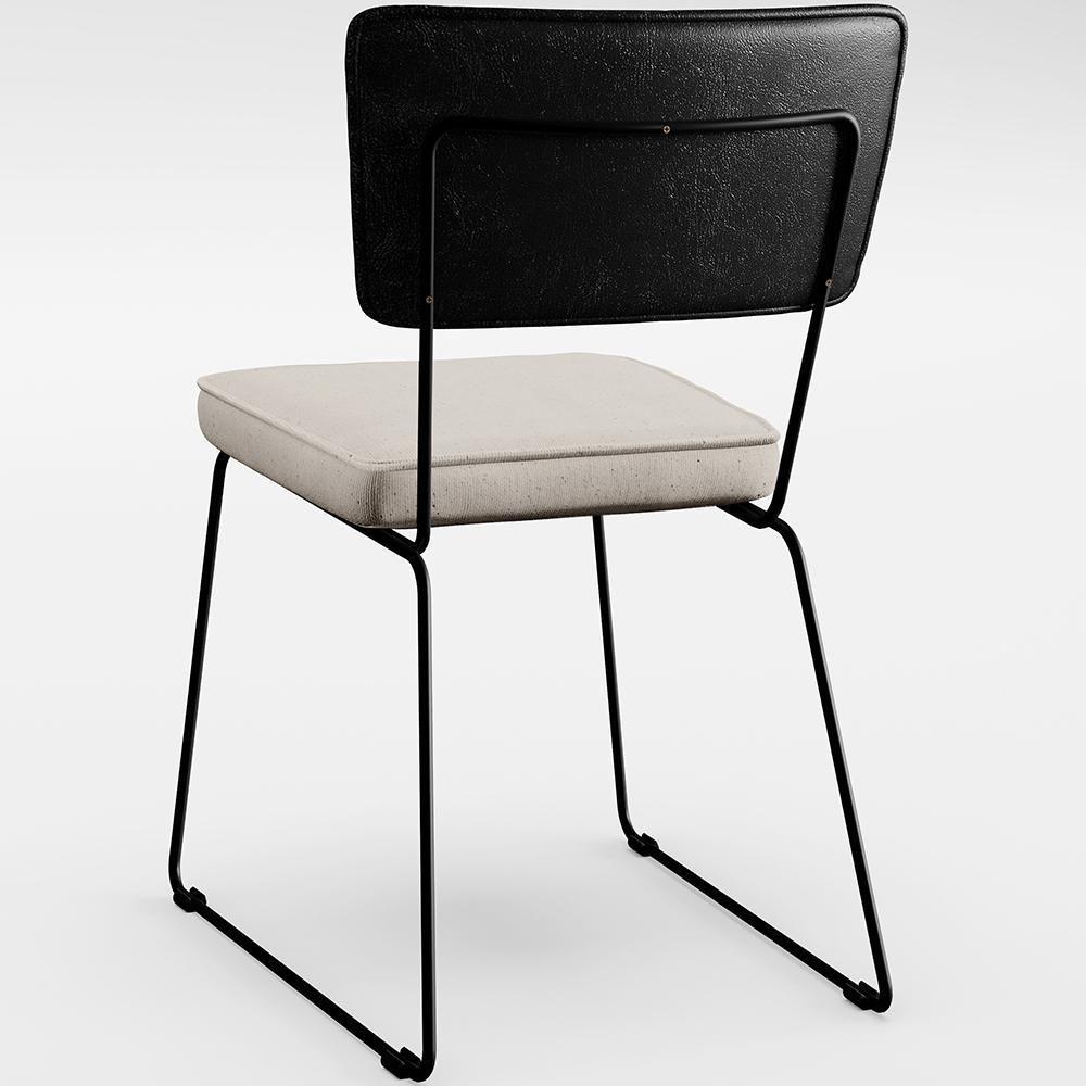 Mesa De Jantar 160cm Off White Com 6 Cadeiras Preto Cru - 2