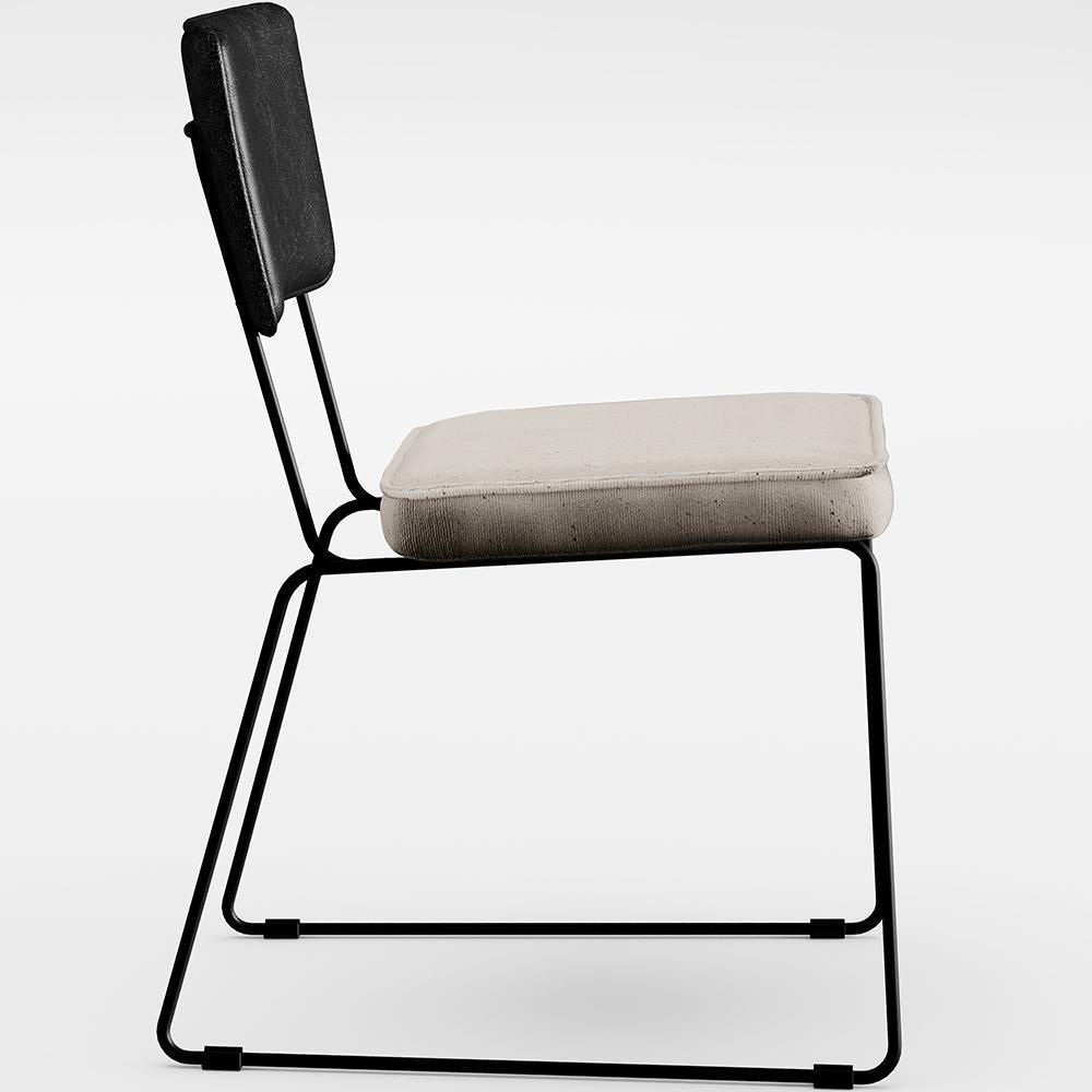 Mesa De Jantar 160cm Off White Com 6 Cadeiras Preto Cru - 4