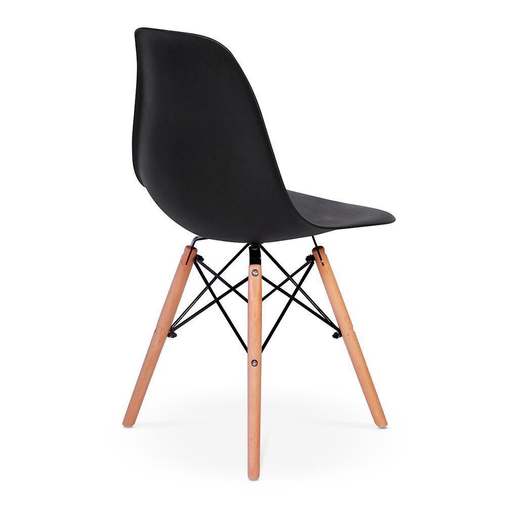 Conjunto Mesa Redonda Aline 70Cm Preta Com 2 Cadeiras Eames Eiffel - Preto - 4