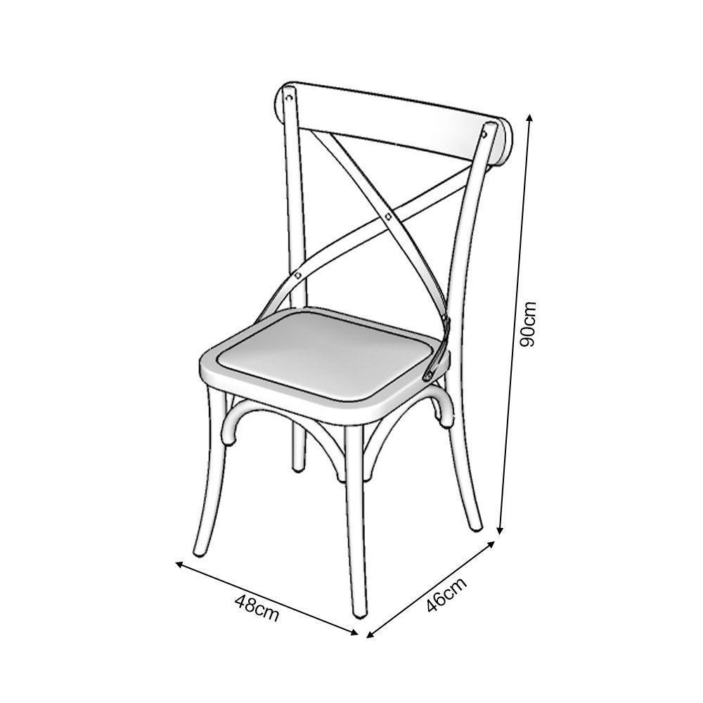 Conjunto Mesa De Jantar Elen Com 6 Cadeiras Katrina Base Preta E Tampo Branco 150Cm - Cor: Preto - 3