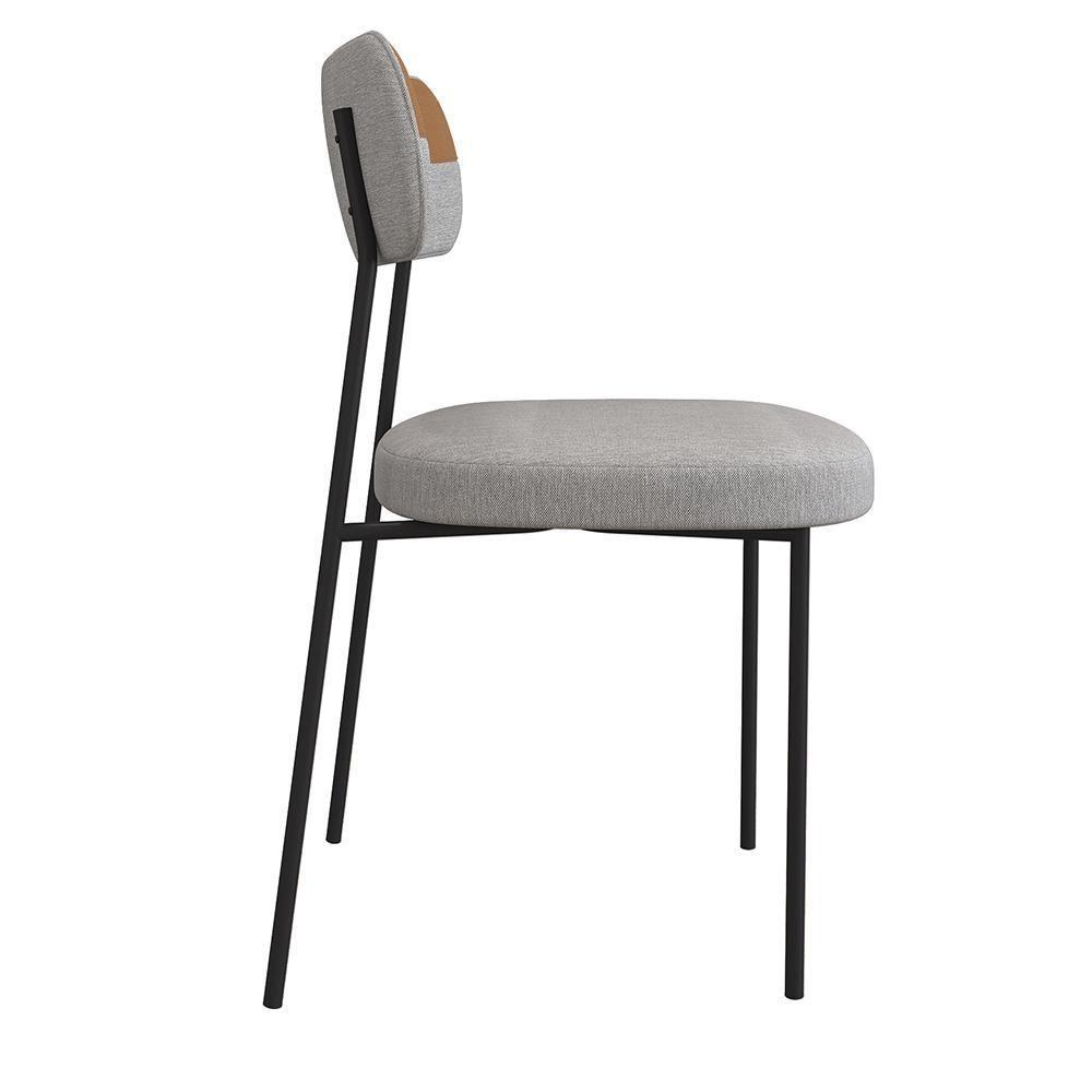 Mesa De Jantar Capri Off White E 6 Cadeiras Cinza Caramelo - 4