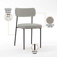 Mesa De Jantar 160cm Off White Nature Com 6 Cadeiras Cinza - 8