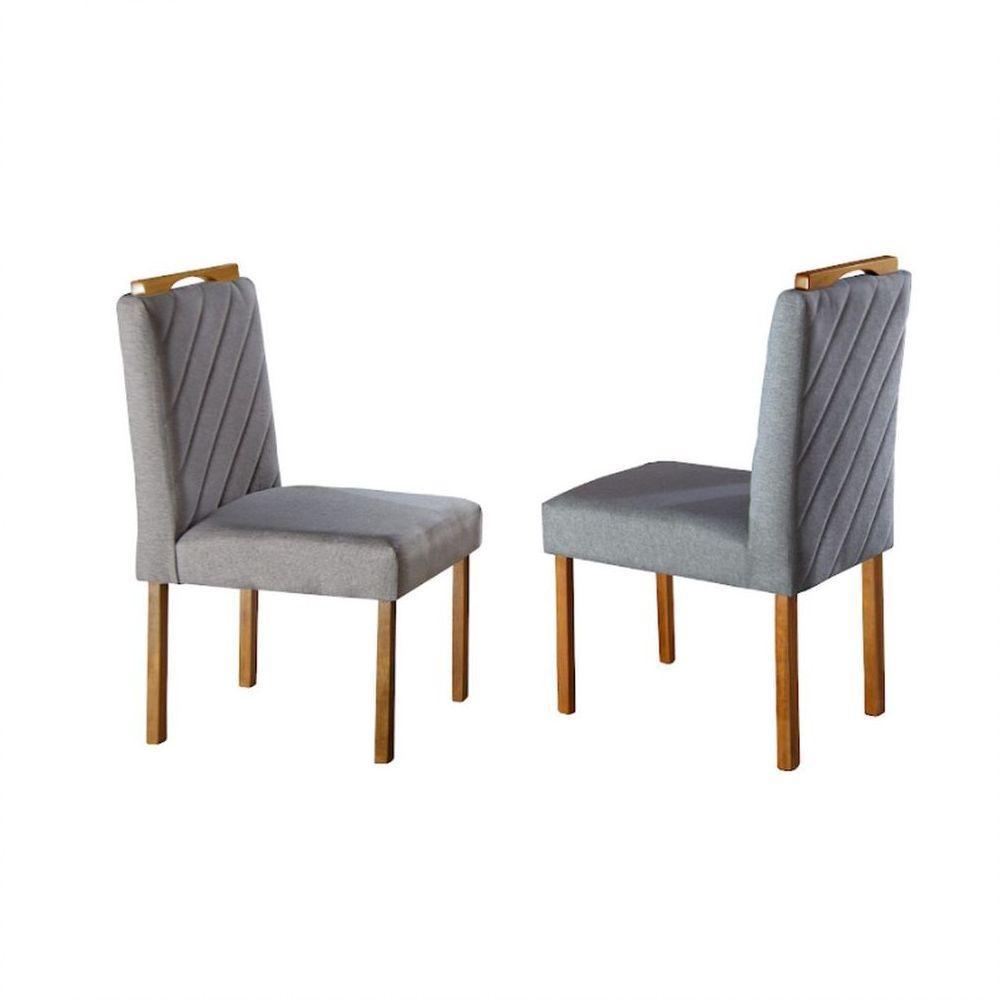 Conjunto Sala Jantar 6 Lugares Off-White e Cinza Grafite - 6