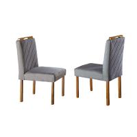 Conjunto Sala Jantar 6 Lugares Off-White e Cinza Grafite - 11