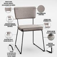 Mesa De Jantar 160cm Off White Nature Com 6 Cadeiras Bege - 8