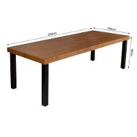 Mesa Jantar Retangular Industrial 2M Arlete Com 8 Cadeiras Paris Base Alumínio - Castanho - Marrom
